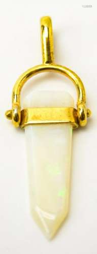 Estate 14kt Yellow Gold & Opal Spinner Pendant