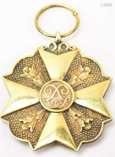 Antique Vermeil Maltese Cross Medal / Pendant