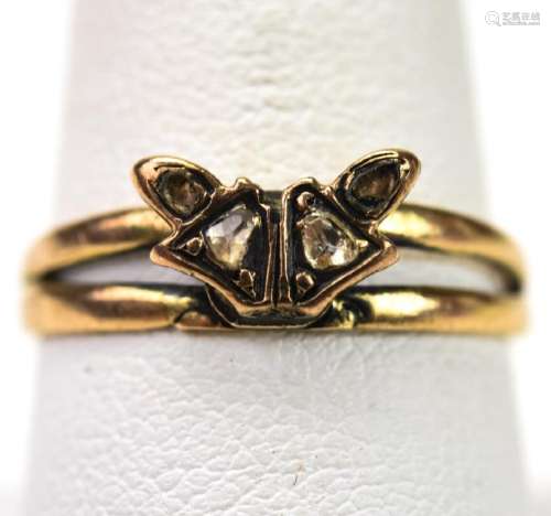 Antique Georgian 14k Gold & Rose Cut Diamond Ring