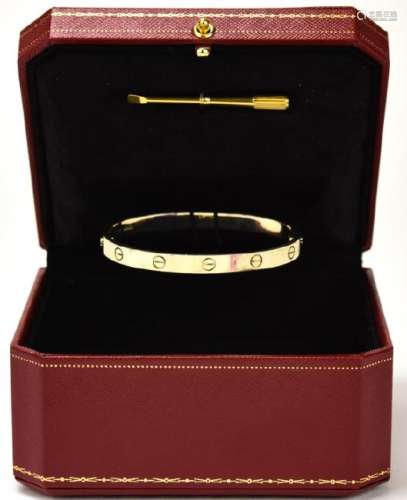Cartier 18kt Gold Size 20 Love Bracelet w Box