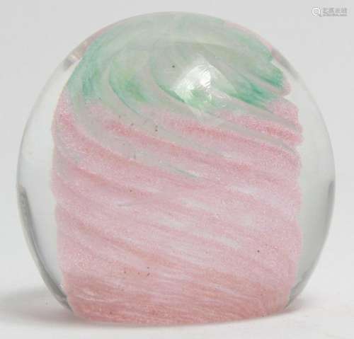 Signed Hand Blown Art Glass Paperweight