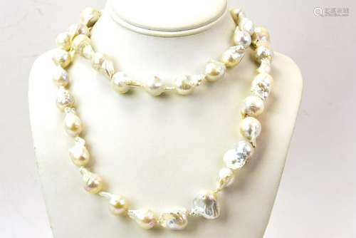 High Luster Cultured Baroque Pearl Necklace Strand