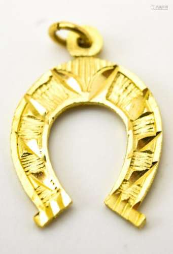 Vintage 14kt Yellow Gold Horseshoe Charm / Pendant