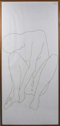 Nude Outline Drawing of a Woman (20th Century)