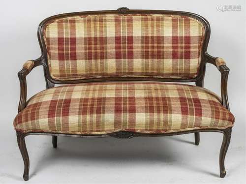 Louis XV Style Upholstered Loveseat