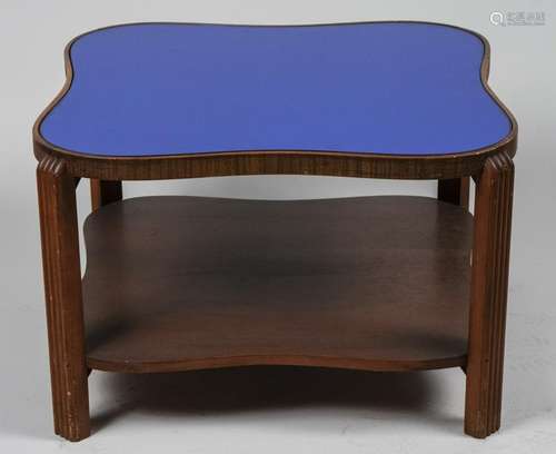 Art Deco Style Glass Top Low Table