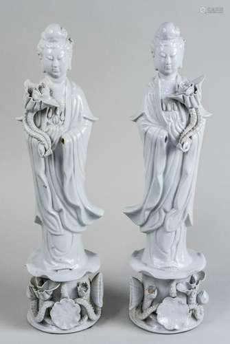 Pair of Chinese Blanc de Chine Figures