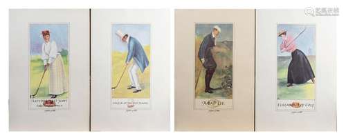 Four Prints of Golfers