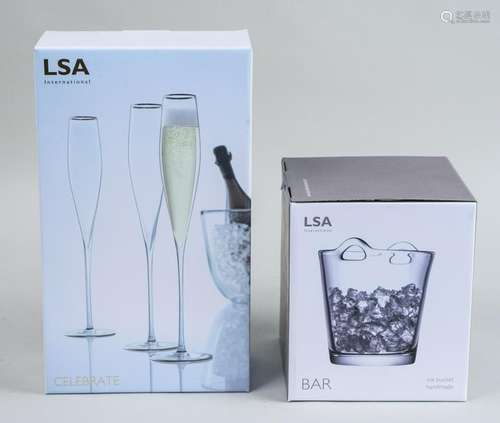 LSA International Champagne Glasses & Ice Bucket