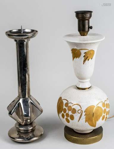 Contemporary Lamp & Pricket Stick