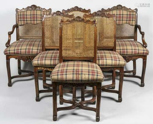 Set of Six French Provincial Style Dining Chairs