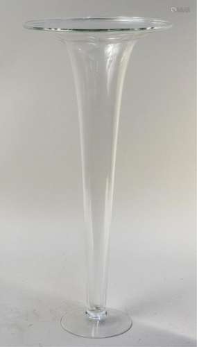 Tall Colorless Glass Vase