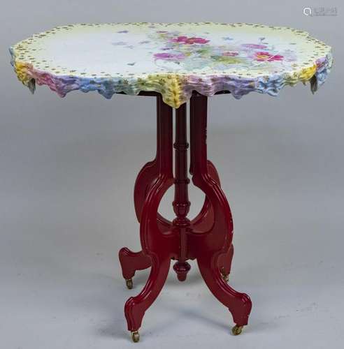 Porcelain Top Painted Occasional Table