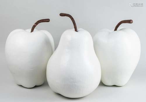 Set of Three White Fruit