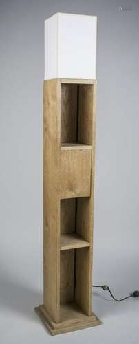 Modern Wood Bookcase Floor Lamp