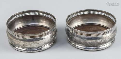 Pair of Silver Plated Wine Coasters