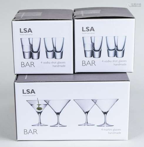 LSA International Martini and Vodka Glasses