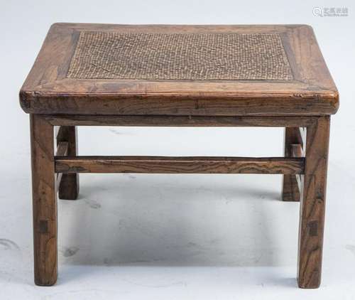 Asian Straw Top Footstool