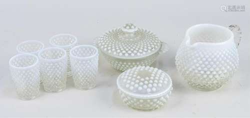 Group of Hobnail Glass Articles