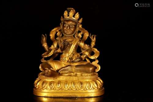A gilt-bronze figure of vaishravana