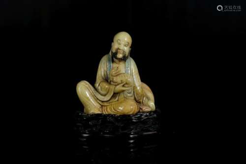 A soapstone figure of LuoHan