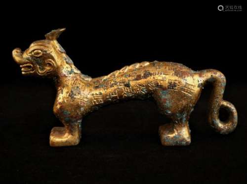 A gilt-bronze military symbols of tiger