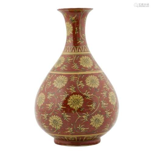 WANLI WRAPPED FLORAL PEAR VASE