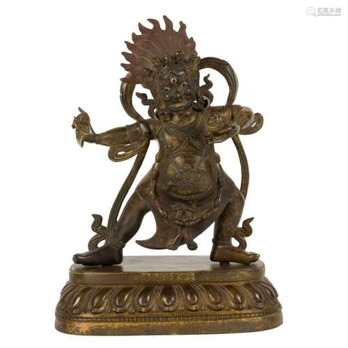 QING GILT BRONZE BUDDHA DEITY VAJRAPANI