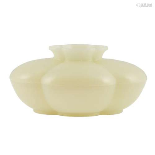 WHITE JADE FLORI-FORM LIDDED CENSER