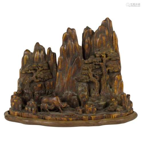 CARVED CHENXIANG MOUNTAIN ON STAND