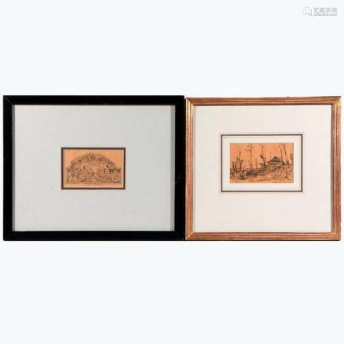 Four late 19th/early20th century ink drawings by Frank