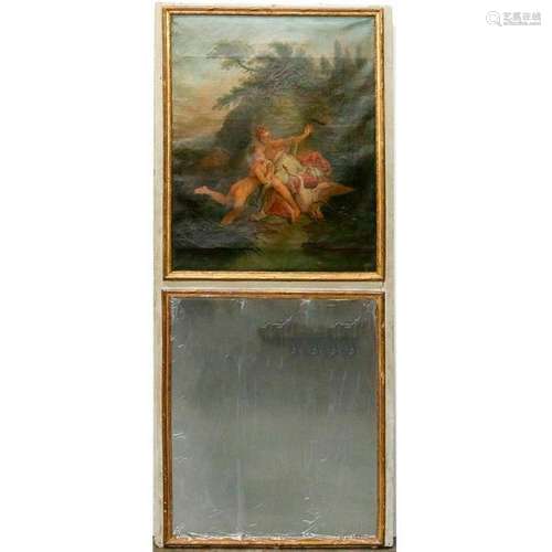 A 19th Century trumeau mirror.