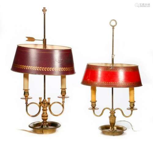 Two French Bouillotte lamps.