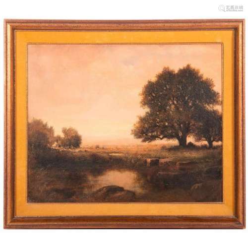 An oil on board landscape by George Vicat Cole