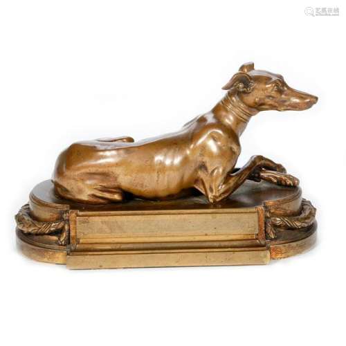 A finely cast brass dog.
