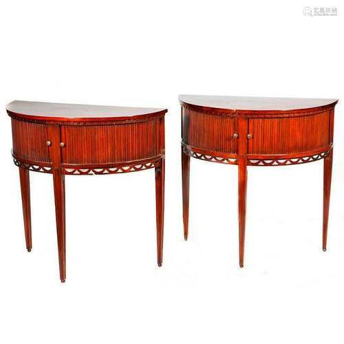 A pair of console tables.