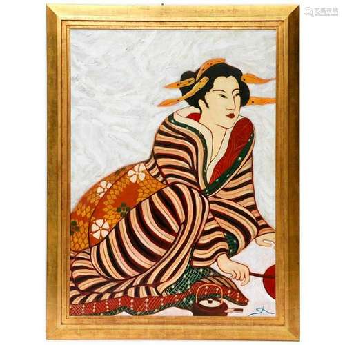 A painting of a Geisha.