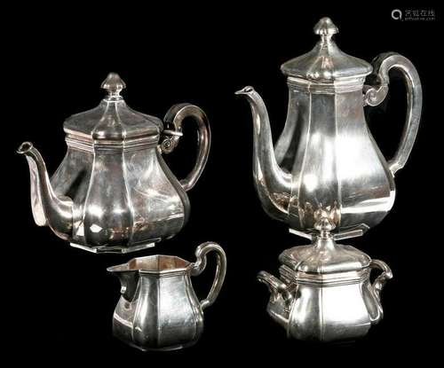 An 835 silver tea and coffee set.