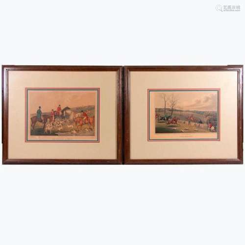 A pair of Hunting prints signed by English caricaturist