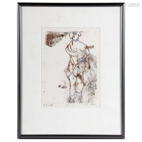 Lithograph of a nude signed P. Smith and dated 1998.