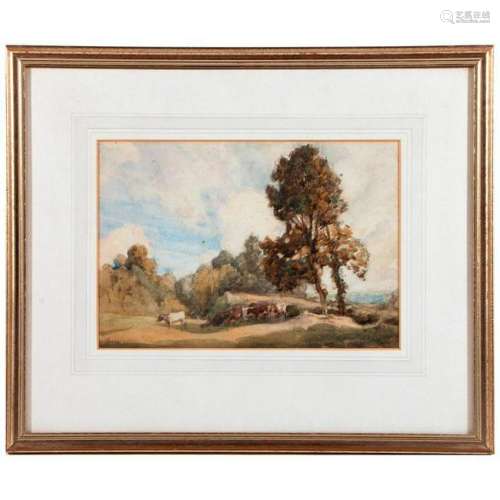 A late 19th/early20th century watercolor landscape by