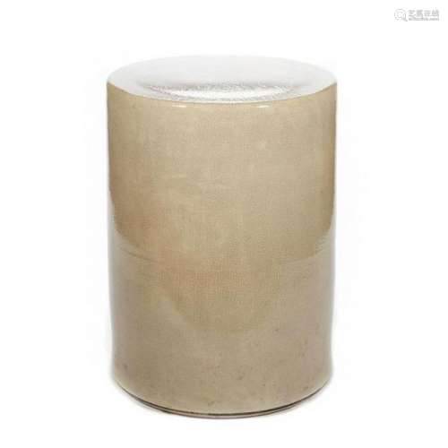A Chinese crackle glaze celadon porcelain plinth.
