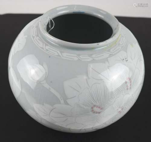 Chinese Glazed Floral Porcelain Vase