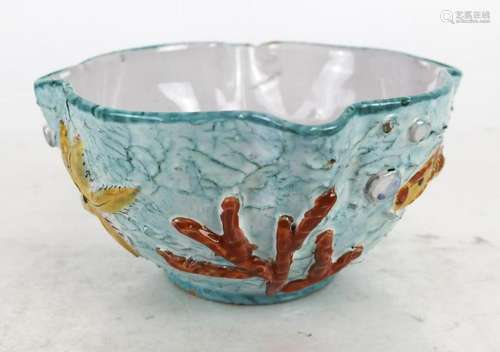 Italian Aquatic Porcelain Bowl