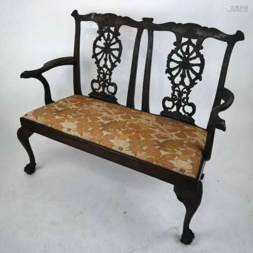 Georgian-Style Eagle-Motif Chair-Back Settee