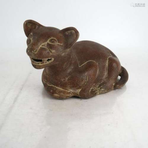 Earthenware Folk Art Pottery Cat