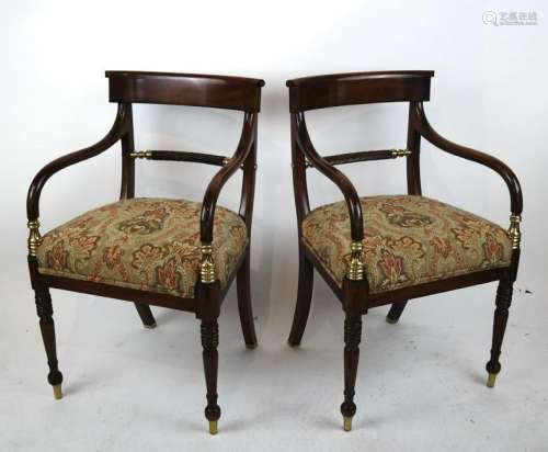 Pair Classical-Style Arm Chairs