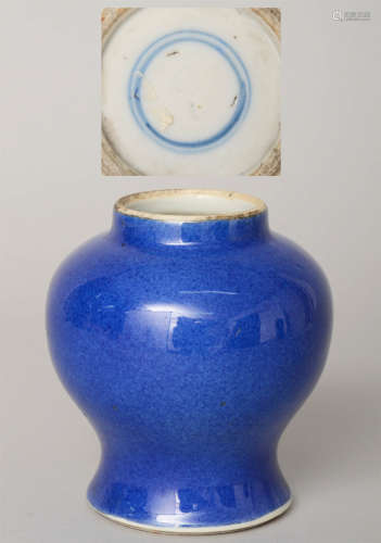 清代藍釉罐