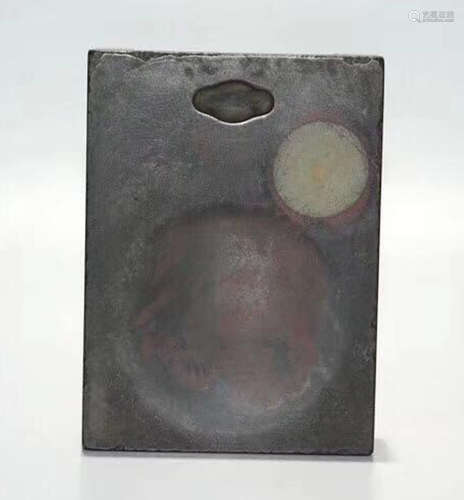 A PURPLE DUAN STONE CARVED INK SLAB