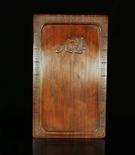 A BAMBOO CARVED POETRY PATTERN INK SLAB